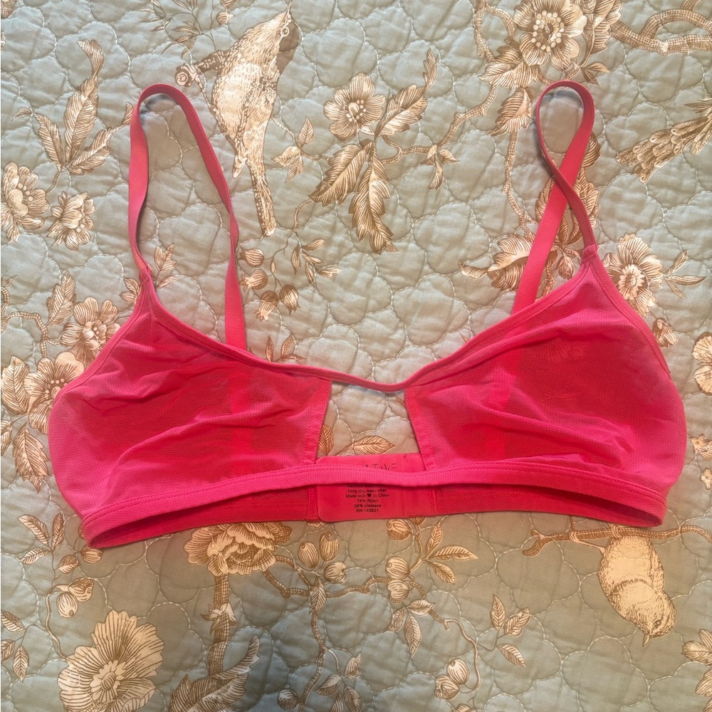 Negative Underwear Cutout Sieve Bra, Hot Pink, Size 2 stretchy